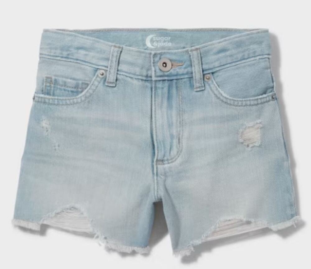 Children's Place Sugar & Jade  Tween Girls Denim Girlfriend Shorts - Fulton Wash